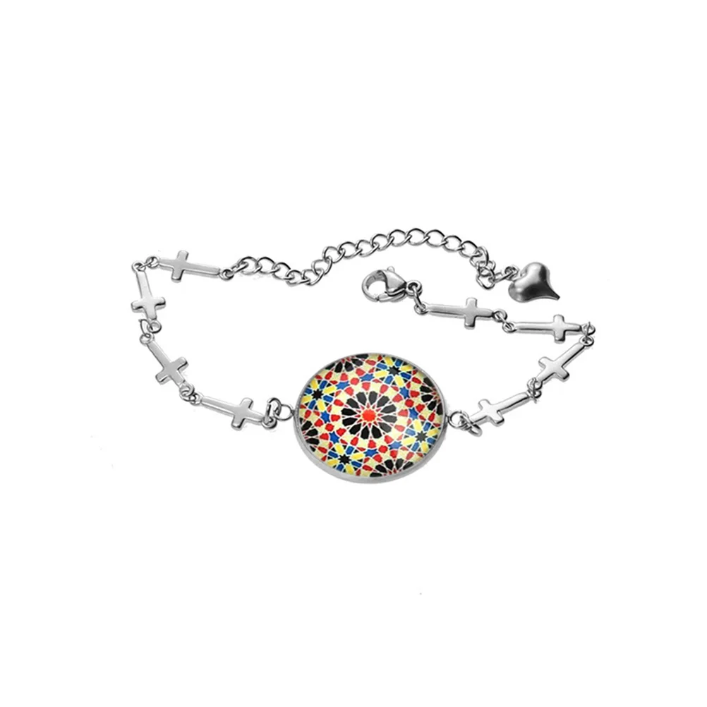 

5Pcs Time Gem Base Tray Bracelets Stylish DIY Metal Wristbands for Travel Party Daily Use Stainless Steel Alloy Retro Bracelet