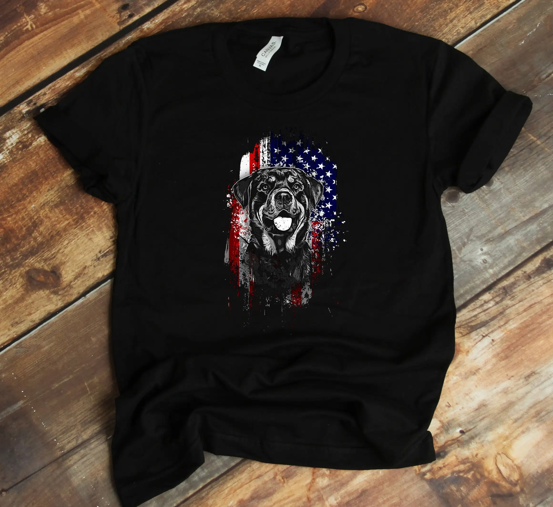 Patriotic Rottweiler T Shirt Rottie Us Flag Dog Lover