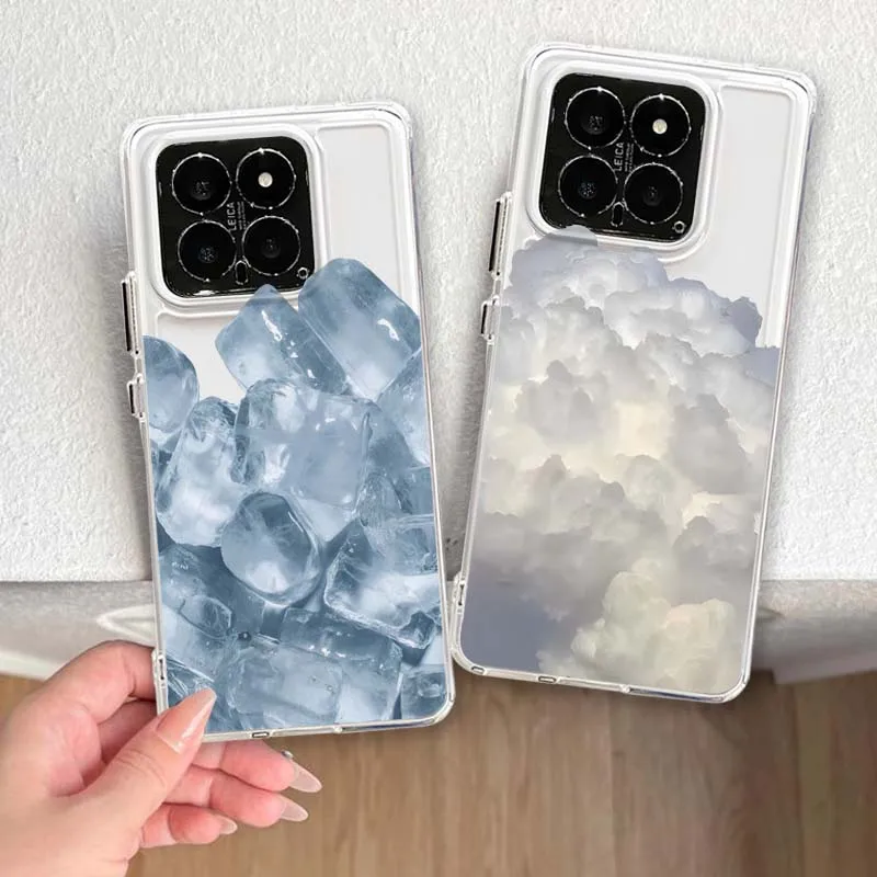 

Cloud flower pattern Phone Case For Xiaomi 17 15 14 13 12 12S 12X 12T 11 11T Pro max Lite ultra TPU Transparent