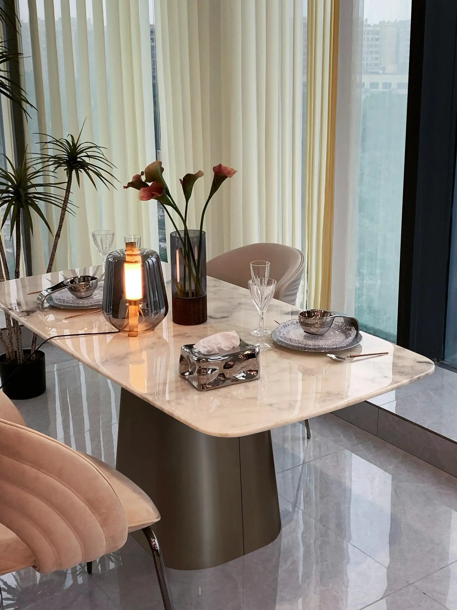 

Высококачественный мраморный стол для дома, кухни, виллы, квартиры: современный прямоугольный обеденный стол из мрамора