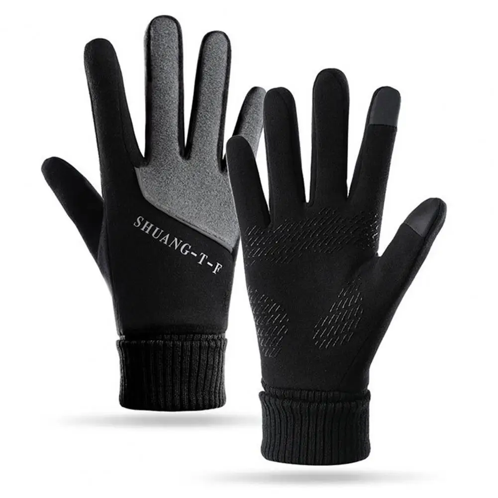 Silicone Grip Gloves for Winter Windproof Thicken Warm Snow Gloves for Outdoor Running Cycling Skiing Touchscreen Winter for Men