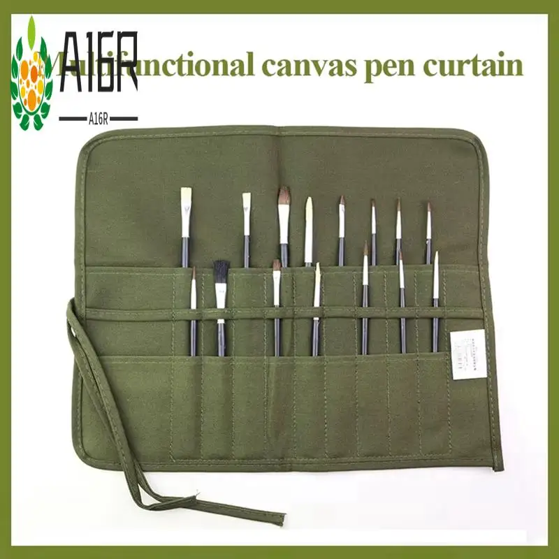 

A16R-Pen Curtain Multifunctional Canvas Pen Roll Bag Pencil Oil Painting Pen Bag Pencil Storage Bag Stationery Art