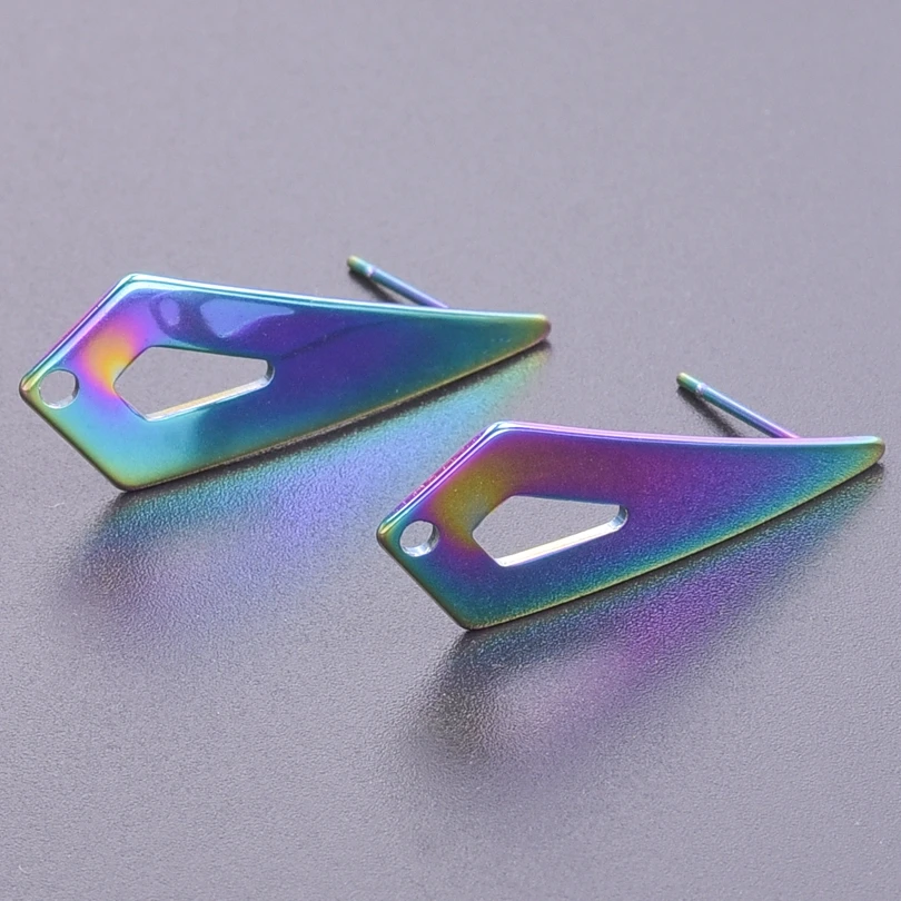 10pcs/5pair No Fade Rainbow Color Earrings Studs Clasps Hooks Fittings DIY Jewelry Making Drop earrings Accessories Wholesale