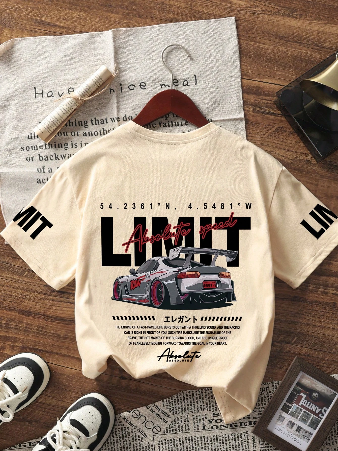 Damen Sommer Neues Minimalistisches Mode-T-Shirt mit Lustigem Rennwagen-Print Lässiger Rundhalsausschnitt Kurzarm Vielseitiges T-Shirt – Detail 7