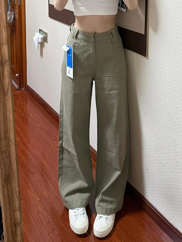 

Прямые джинсы с высокой талией, женские весенне-летние свободные утягивающие повседневные брюки длиной до пола для высоких женщин