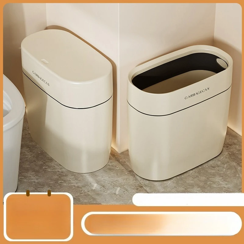 

Корзина для мусора в ванной комнате с крышкой Кухня Узкое пространство Прямоугольная корзина для мусора Корзина для туалетной бумаги