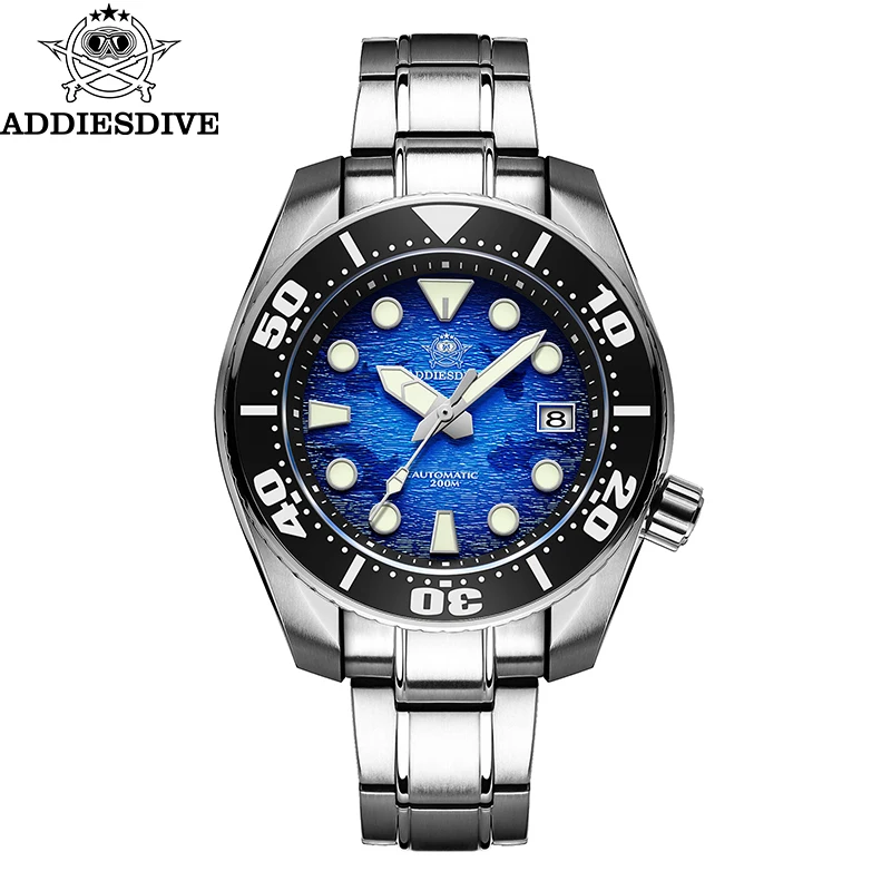 

ADDIESDIVE Top brand Men Luxury WatchAD2102 200m Waterproof BGW9 Super luminous relogios masculinos Automatic Mechanical Watches