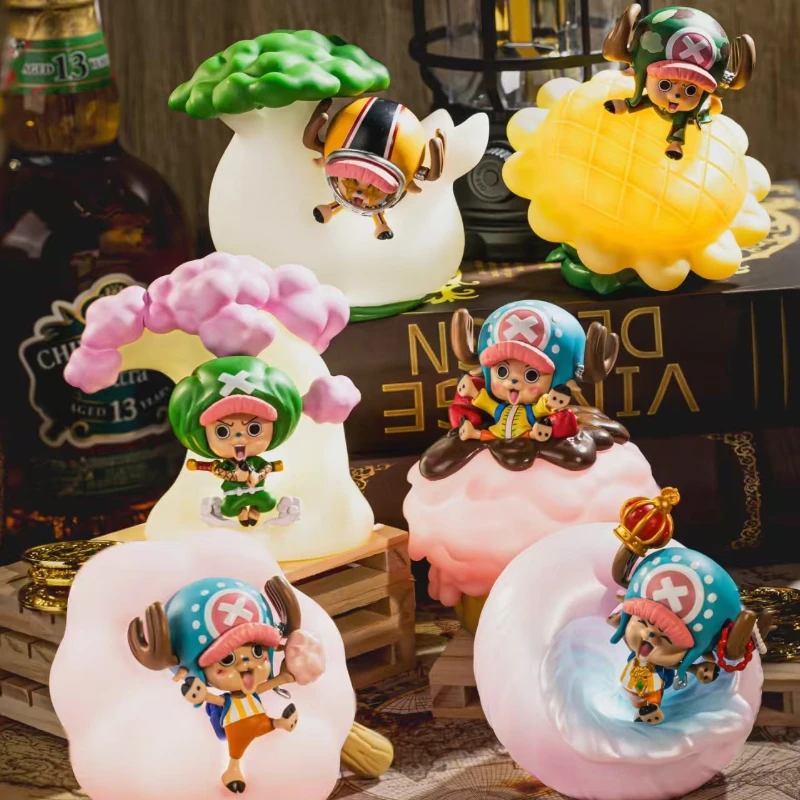 Anime ONE PIECE Tony Tony Chopper Luce notturna Scatola cieca Ornamento da tavolo Figura Bambola Giocattolo Sorpresa Borsa della fortuna Regalo di Natale