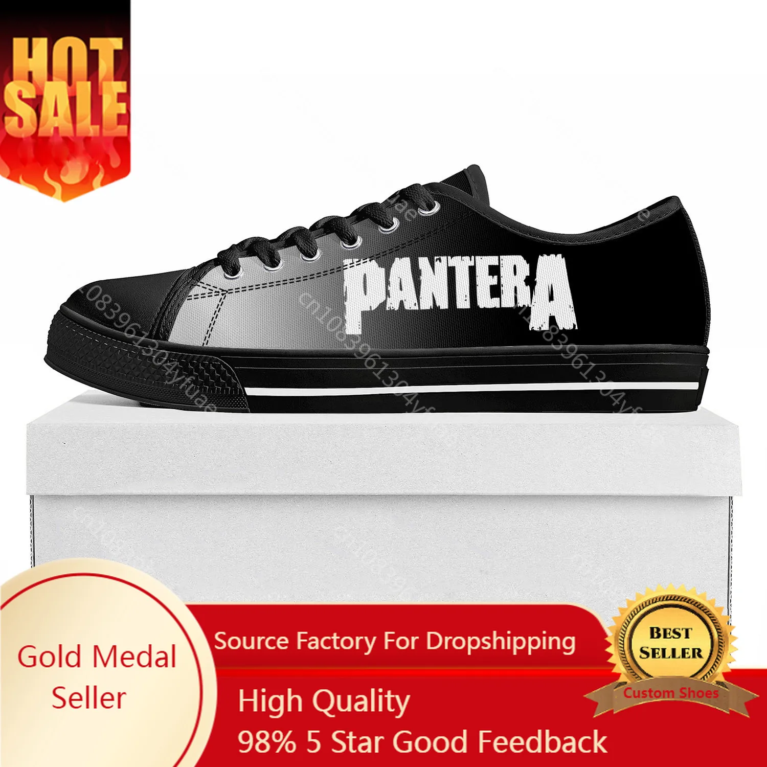 

Pantera Metal Band Pop Low Top High Quality Sneakers Mens Womens Teenager Canvas Sneaker Prode Casual Couple Shoes Custom Shoe