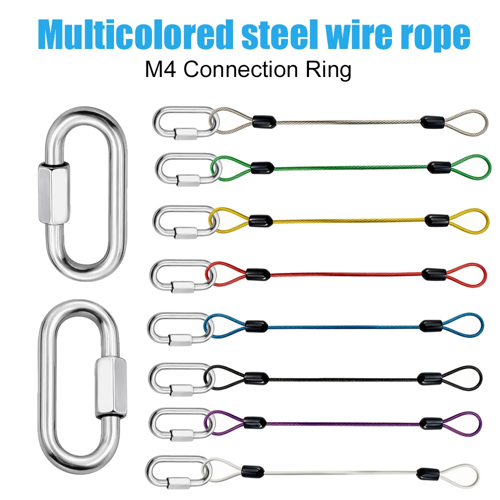 AliExpress NONE 2mm Stainless Steel Wire Rope PVC Color Coated Cable with M4 Connection Ring Safety Rope fixing Sling Bicycle Widely Used