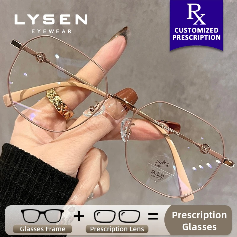 

LYSEN Classic Women's Myopia Prescription Optical Glasses Women's Photochromic Anti Blue Light Computer Glasses Reading Eyewear