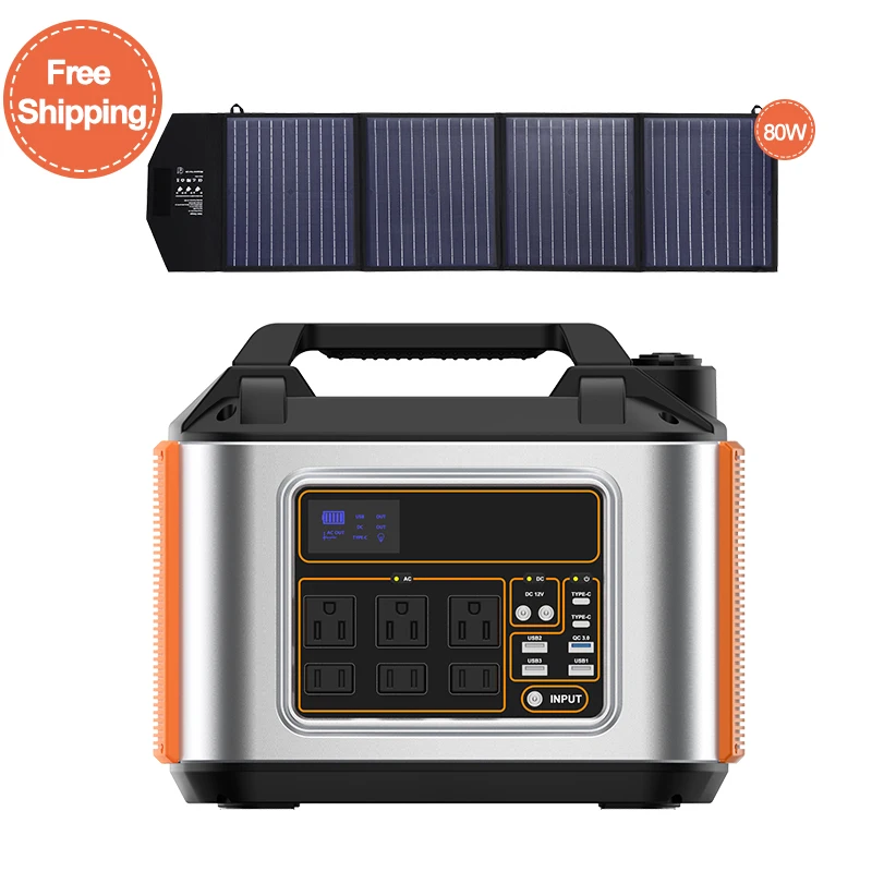 US Free Shipping Including Solar Panels 500W Portable Power Station