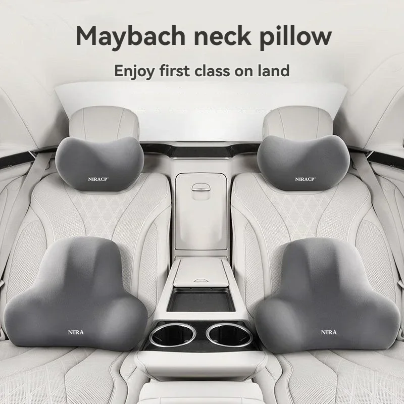 PKQ Car Neck Pillow Protective Lumbar Back Support Breathable Memory Foam Car Headrest Cushion Relieve Stress Car Seat Pillow