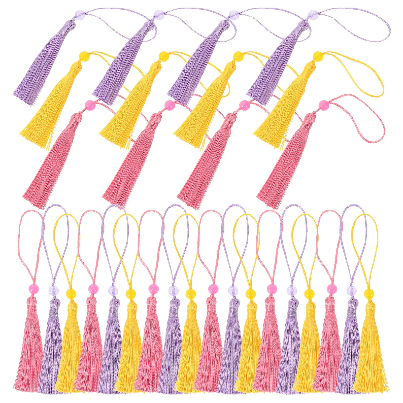 

30 Pcs Portable Fringe Bookmark Hanging Tassel Key Decoration Cute Car Accessories