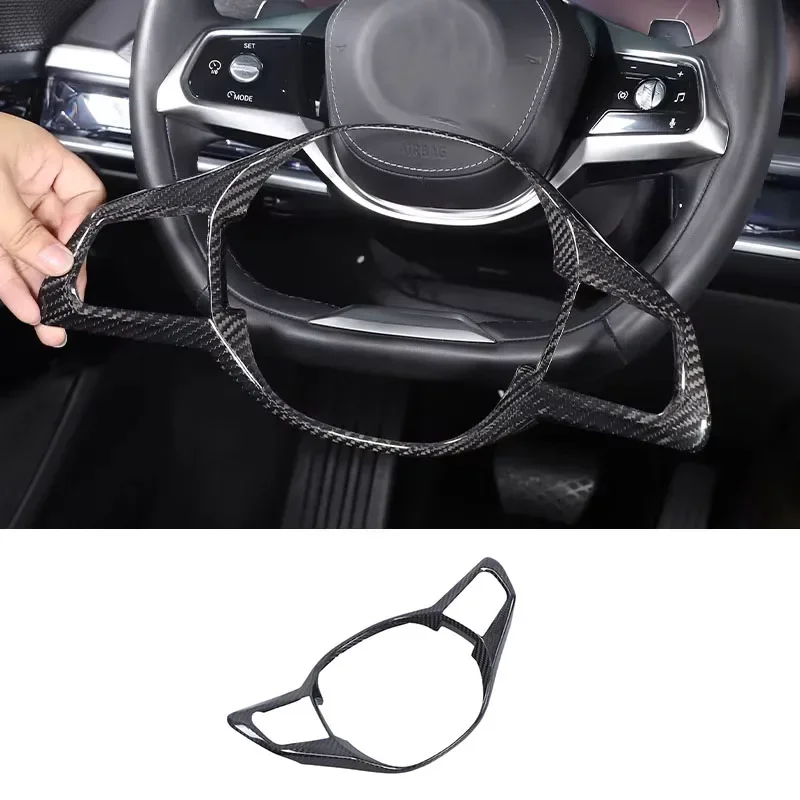 

Real Carbon Fiber For BMW 7 Series G70 2023-2025+ Car styling car steering wheel decorative frame sticker interior accessories