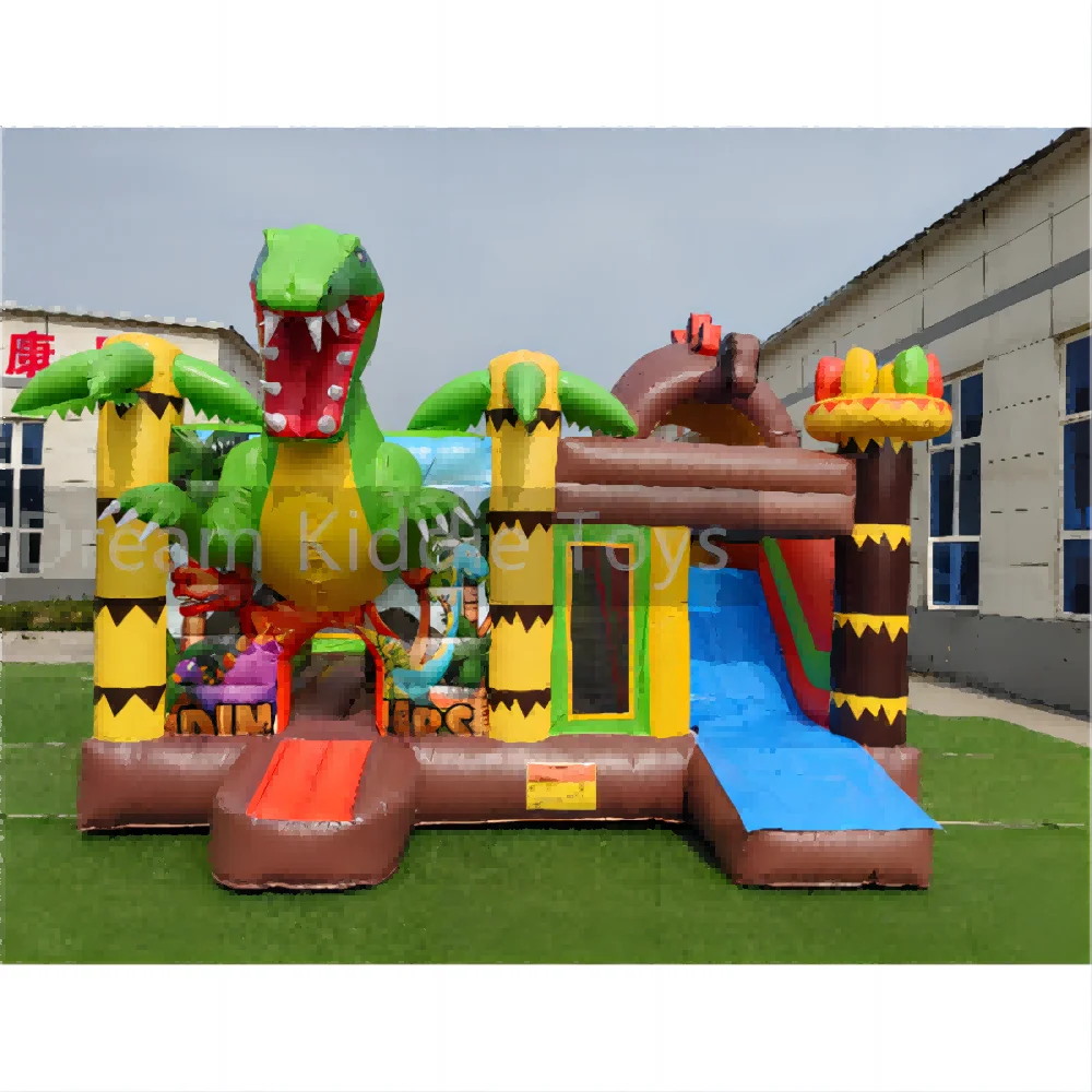 

Commercial Inflatable Bounce House Jump Slide Pvc Material Bounce House Giant Inflatable Dinosaur Theme Park for kids