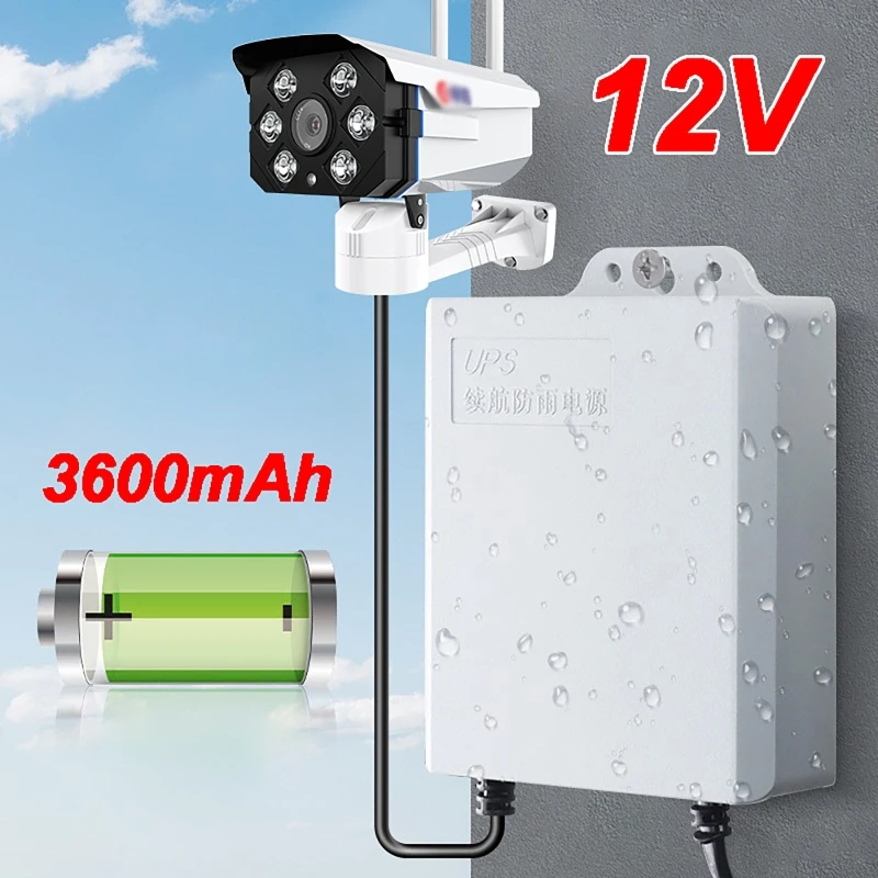 UPS Backup Battery Power AdapterWaterproof IP65 DC12V 2A 1.5A For CCTV Camera For Home Security Security Camera High Durance
