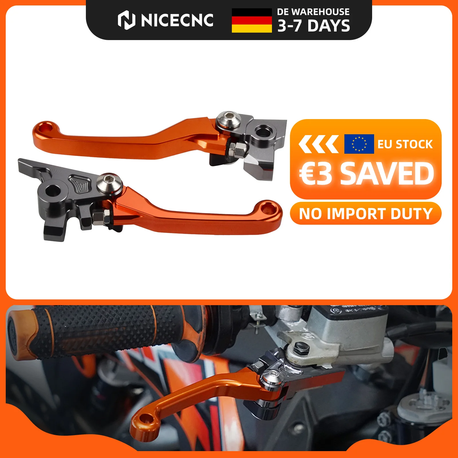 (Z magazynu UE) Zestaw dźwigni hamulca i sprzęgła do motocykli KTM XCW EXC 300 EXCF 500 450 350 250 SX XC SXF XCF z lat 2014-2023