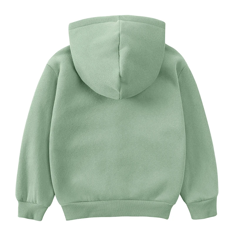 Kinder Fleece-Kapuzenjacke Einfarbig Baumwolle Jungen Mädchen Warme Winterkleidung für Kleinkinder Dicke Oberbekleidung Koreanisches Sweatshirt – Detail 3