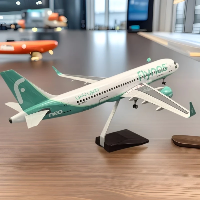 

Plane Toy Scale 47cm Aircraft Flynas Airplane toy Saudi Nas A320neo Model Diecast Resin Aircraft W Led Display Collection