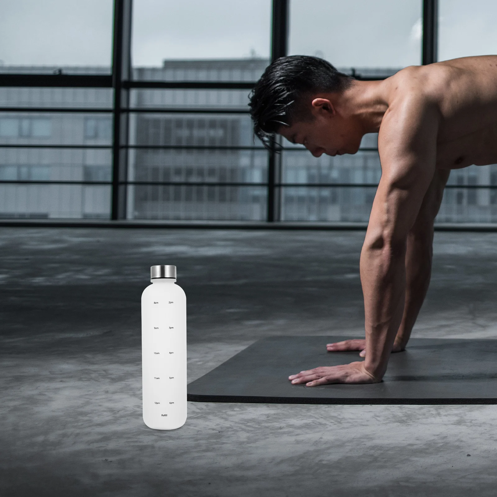 

1000ML Portable Outdoor Sports Cup Steel Cover Travel Mug White Durable Water Bottle for Fitness Camping Hiking