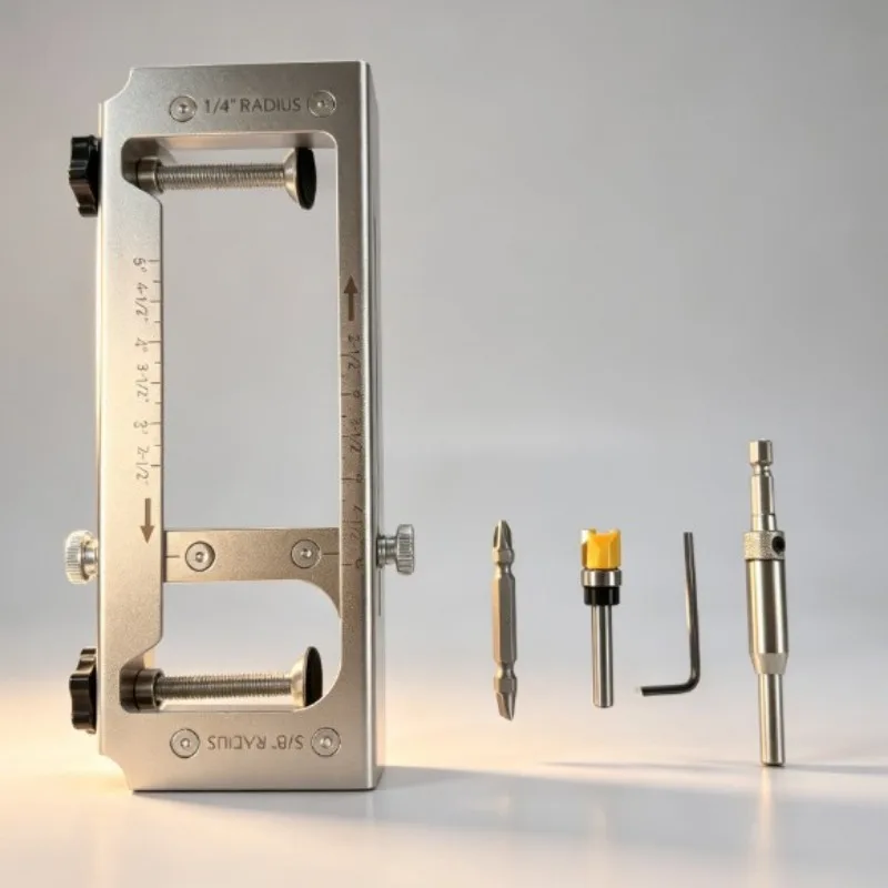 Door Hinge Lock Drilling Positioning Jig Complete Door Leaf Mounting Template Hardware Installation Replacement Component