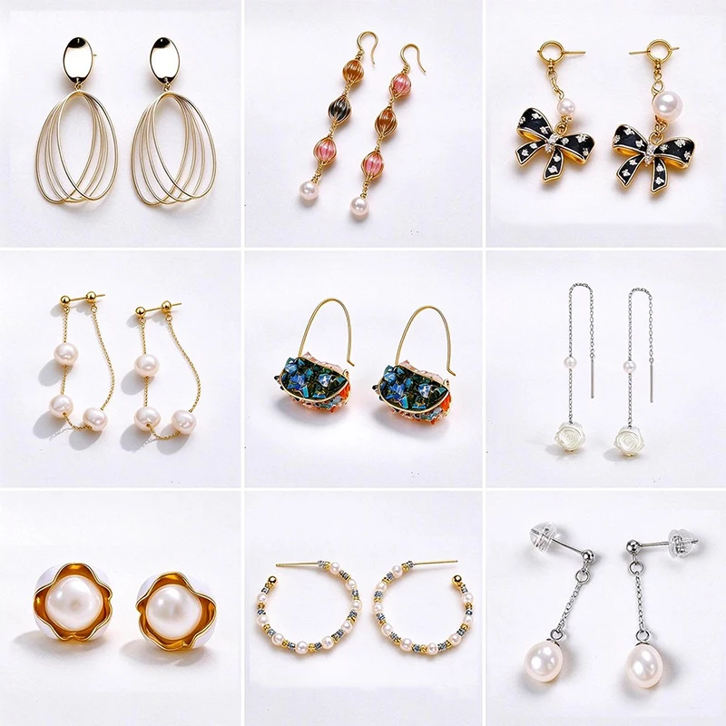 925 Silver Roman Letter Stud Earrings for Women Exaggerated Simple Design Freshwater Pearl Wedding Holiday Jewelry Gifts