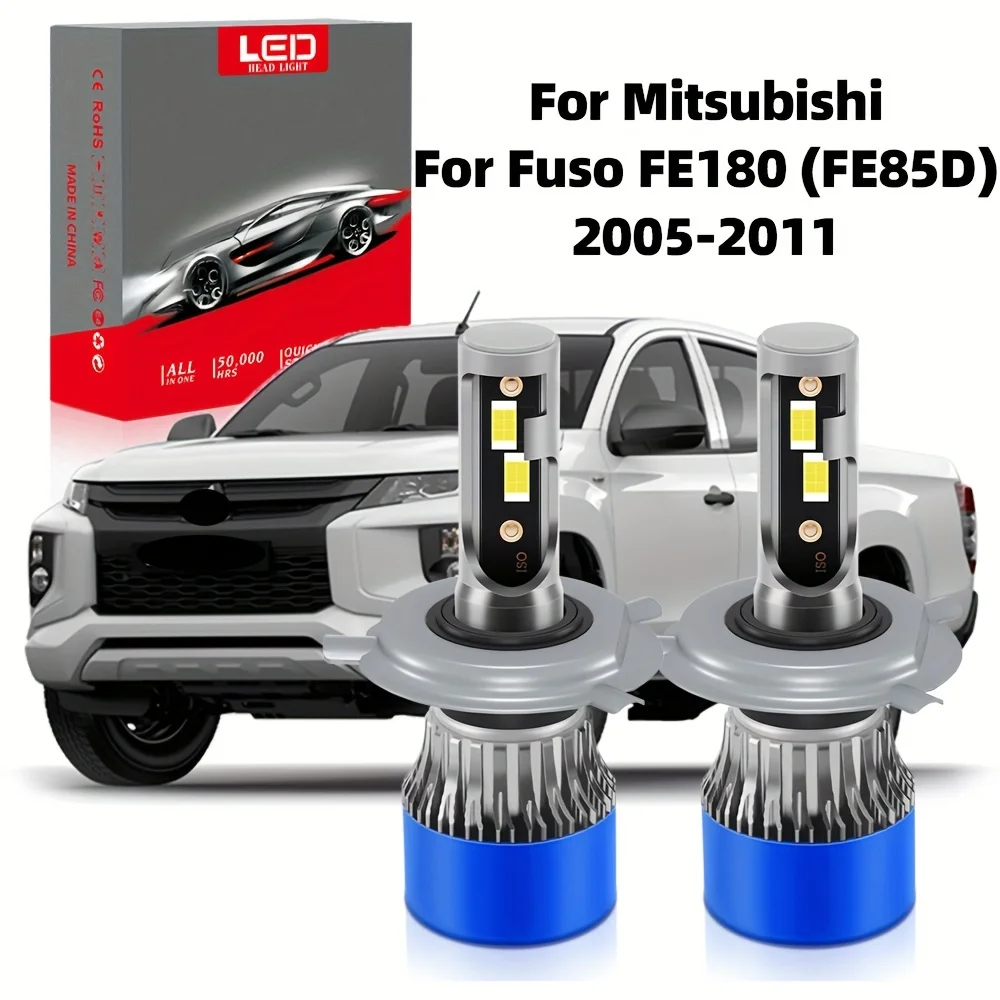 Fit For Mitsubishi Fuso FE180 (FE85D) (2005-2011) H4 High Low Beam All In One 6000K Bright White Light 500M Lighting Range, 2pcs