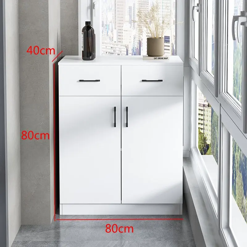 Balcony sun-protection storage cabinet, wall-mounted integrated low cabinet, living room cabinet with drawers, storage cabinet