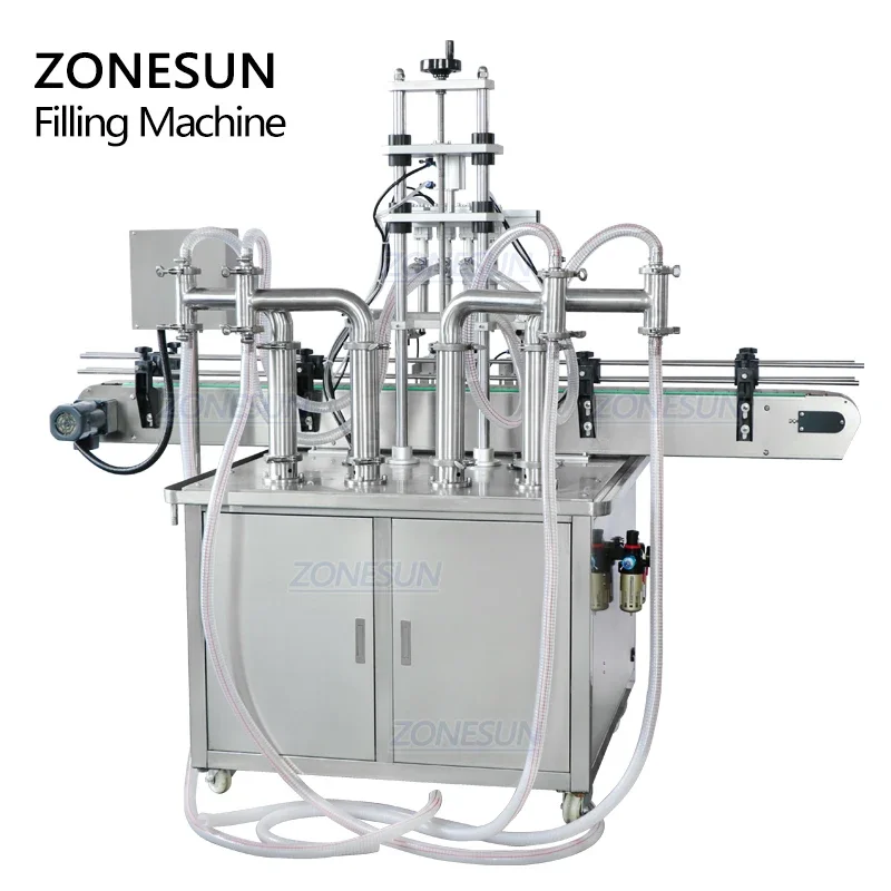 ZONESUN ZS-YT4T-4Y  Bottle Filling Machine Custom Vertical Type Edible Oil Perfume Shampoo Cosmetic Production Line