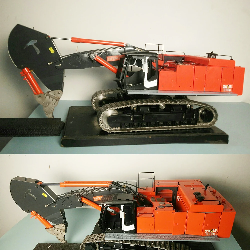 1/14 870H Rock Arm Hydraulic Excavator Model Heavy Duty Remote Control Engineering Machinery Model with Light Toys