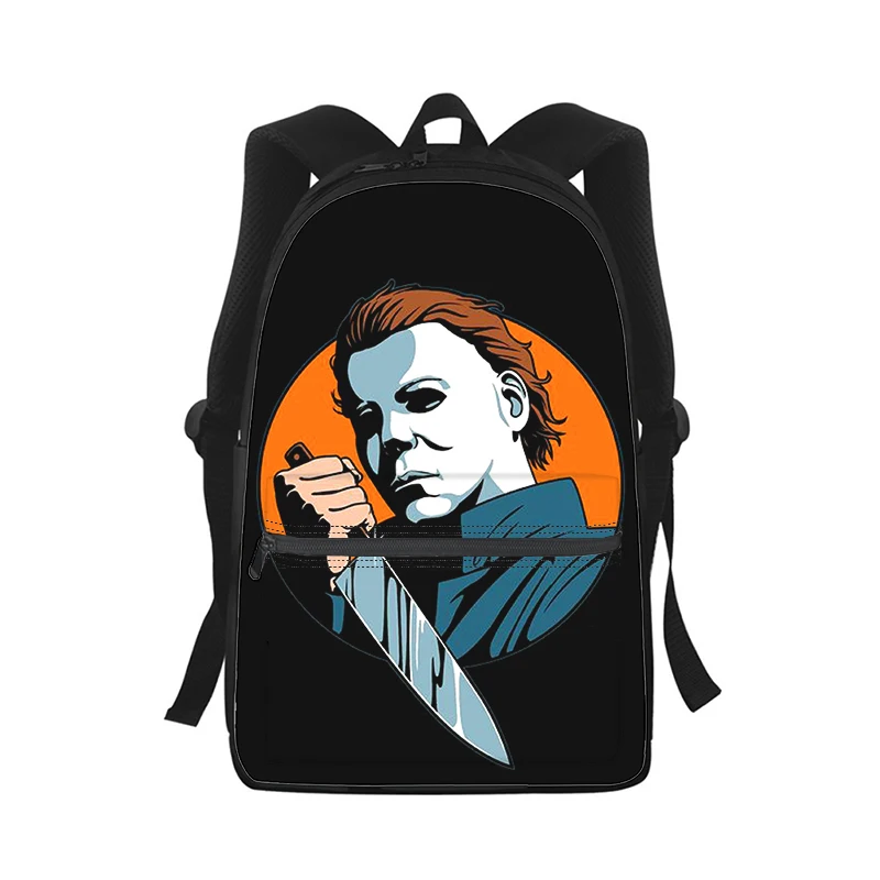 Mochila de Halloween Michael Myers para hombre y mujer, morral de la película de terror, 3D, bolso escolar para estudiantes, mochila para ordenador portátil, bolso de hombro de viaje para niños