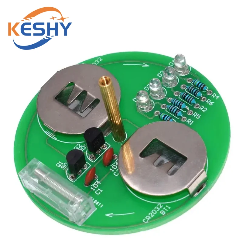 Diy Electronic Kit LED Gyro DIY Welding Kit Rotating Lantern Inline Components Diy Electronic Sodering Project(without Battery)