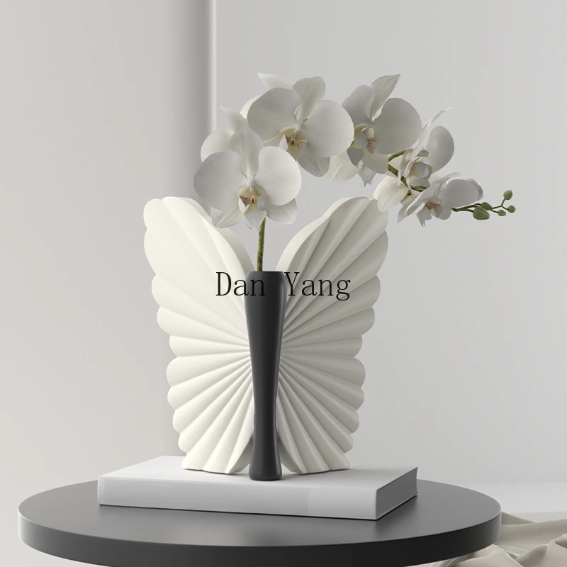 

DY abstract art soft butterfly vase ornament high sense living room flower arrangement porch TV cabinet dining table home