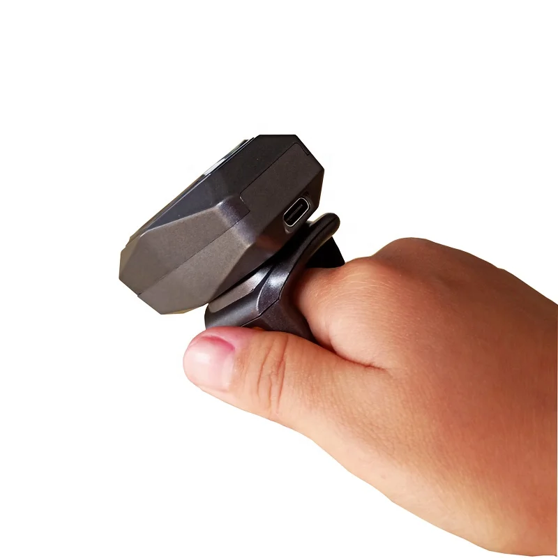 Good Performance Blue Tooth Finger Ring Bar Code Reader with Display 1D 2D Wireless Portable Barcode Ring Scanner