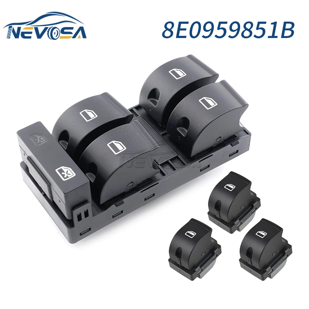 NEVOSA For Audi A4 B6 Audi A4 B7 2003-2008 Car Electric Power Master Window Switch Button Car Accessories 8E0959851B 4F0959855A