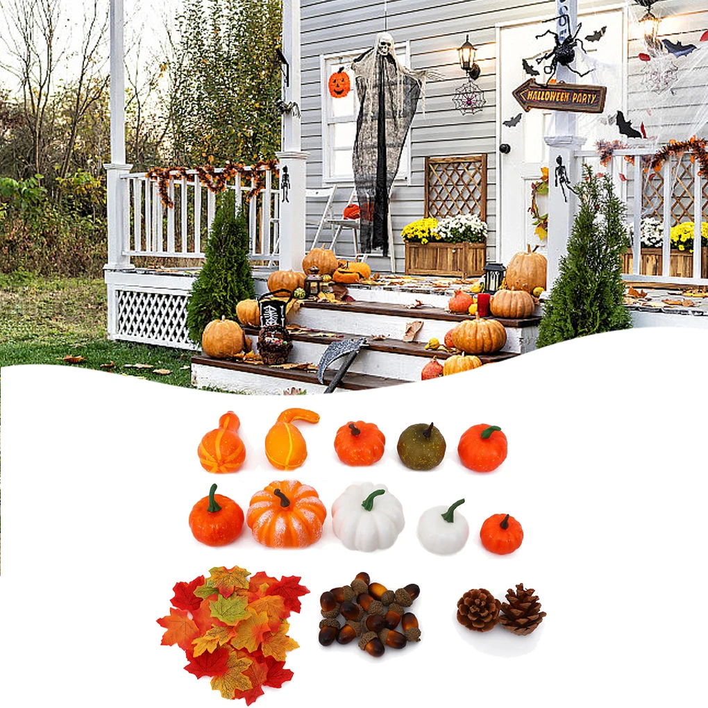 50pieces Wedding Decorations Package Contains Reusable Artificial Pumpkins Halloween Decorations 86PCS