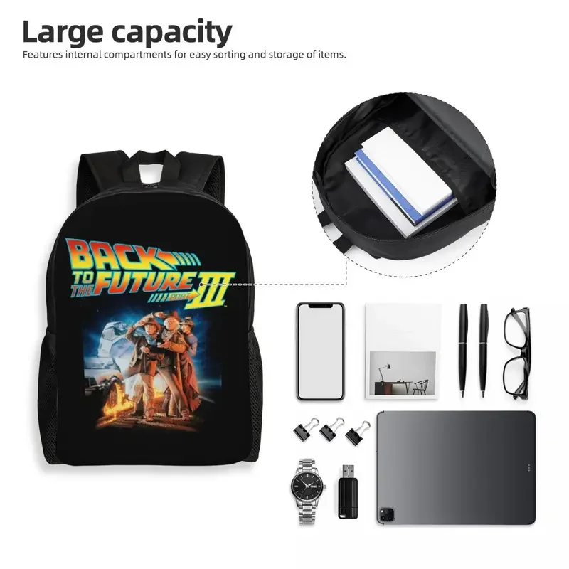 Back To The Future Travel Backpack Women Men School Computer Bookbag Sci-fi Adventure Film College Student Daypack Bags