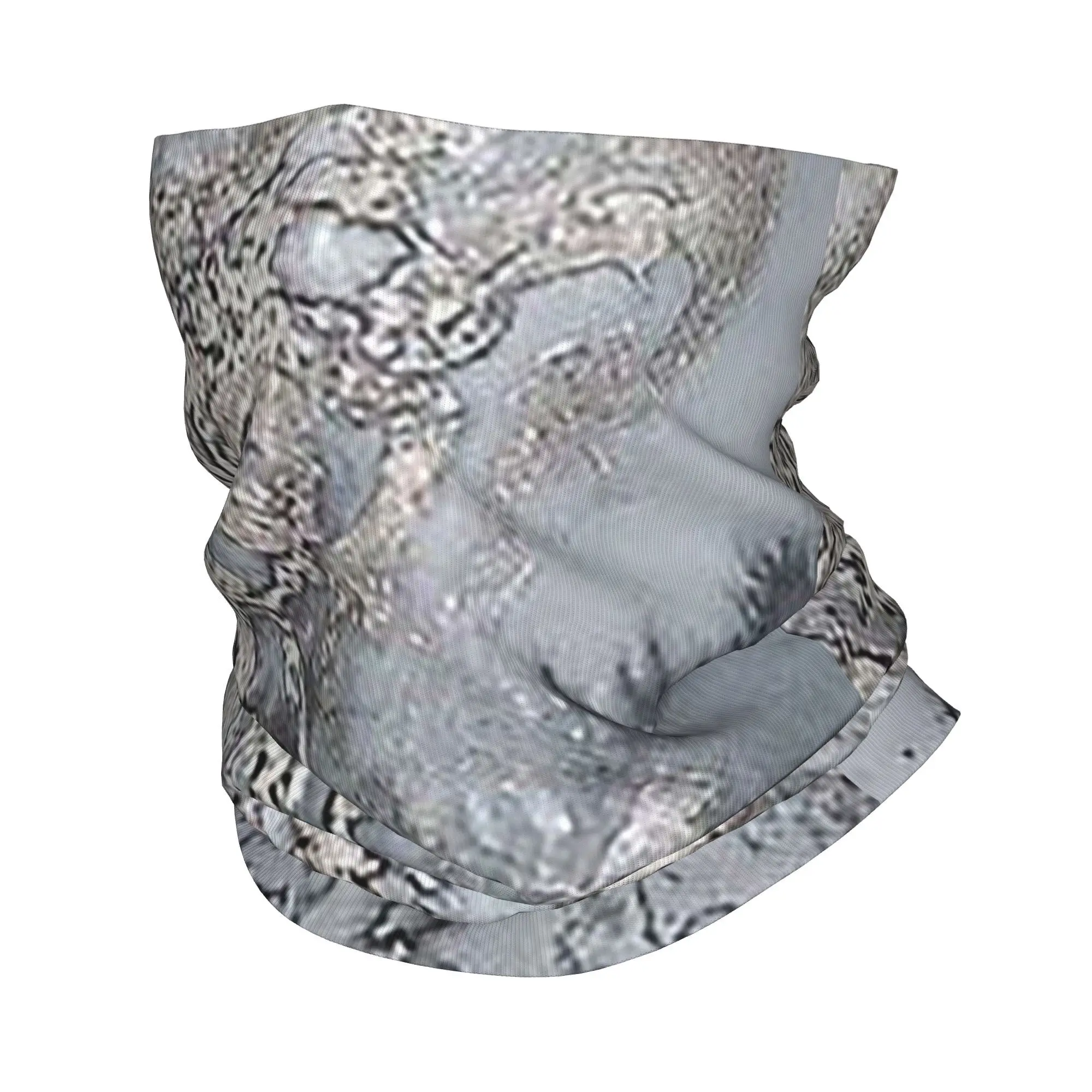 غطاء رقبة باندانا رخامي باللون الرمادي والفضي، وشاح وجه مطبوع، عصابة رأس متعددة الاستخدام لركوب الدراجات للجنسين والبالغين في الشتاء