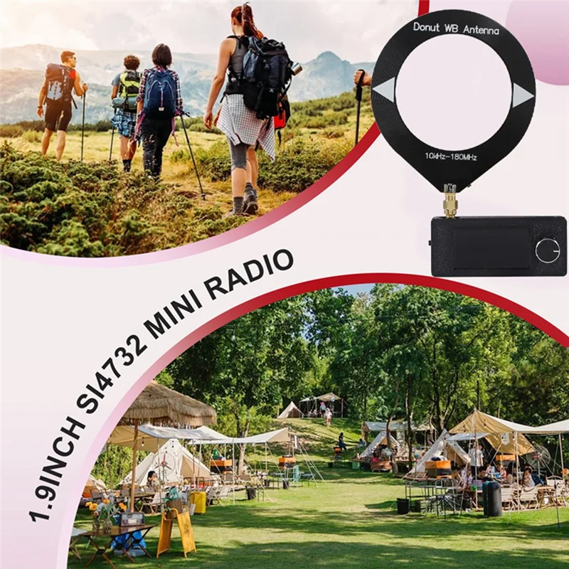 FFYY-ポータブルミニ SI4732 ラジオ 10Khz-180 Mhz FM/AM/LSB/USB ラジオ SW MW VHF ミニポケットラジオ 1.9 インチ IPS スクリーン付き