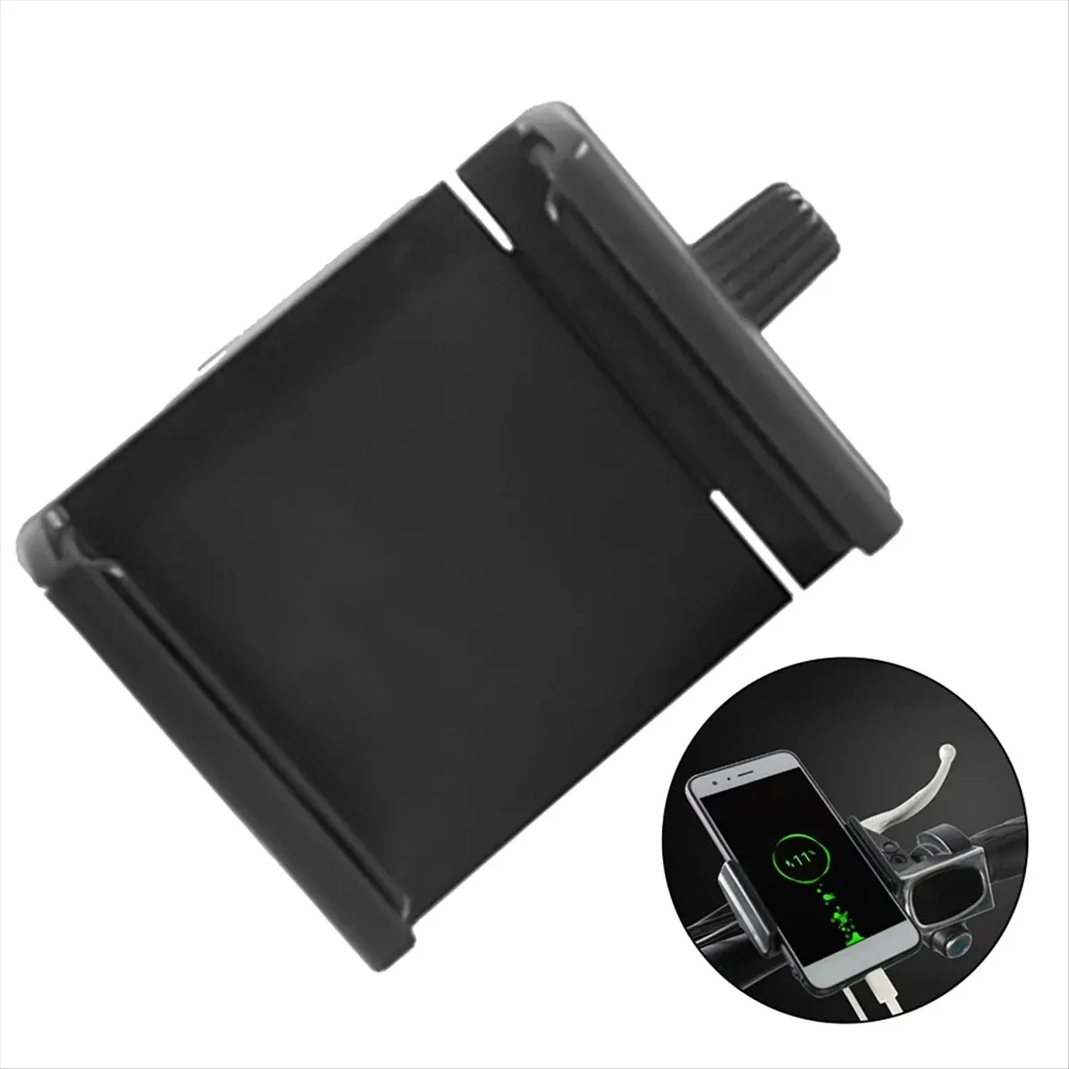 (A21Z) 48V Phone Charger Electric Bicycle Mount Adjustable Width Stand Max Phone Size 95mm Motorbike Riding Easy to Install