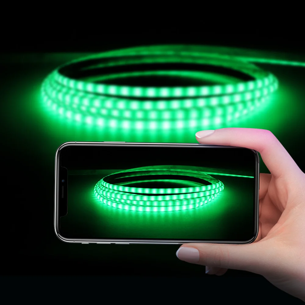 Bande lumineuse LED COB Super étroite, 5mm, 5V 12V, ruban RGB, haute densité, Flexible, couleur variable, éclairage LED à intensité variable, 5M