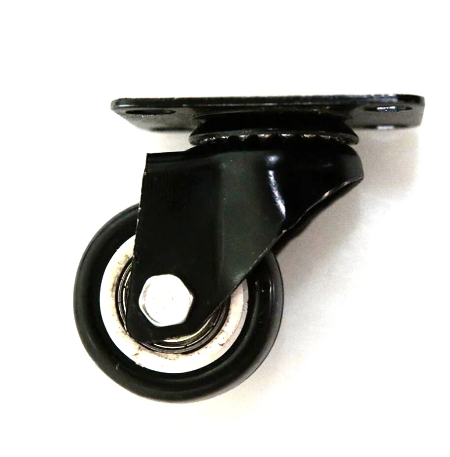 

Small Castor Wheels 1.5Inch Black Dual Bearing PU Polyurethane Universal Roller for Sofa,etc