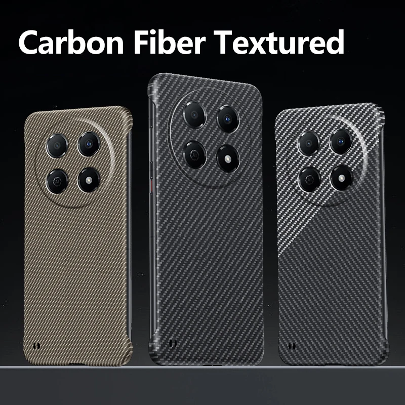 Carbon Fiber Case for Huawei Enjoy 70 Pro 60X Texture Pattern Frameless Ultra Light and Weight All-inclusive Lens Phone Cover