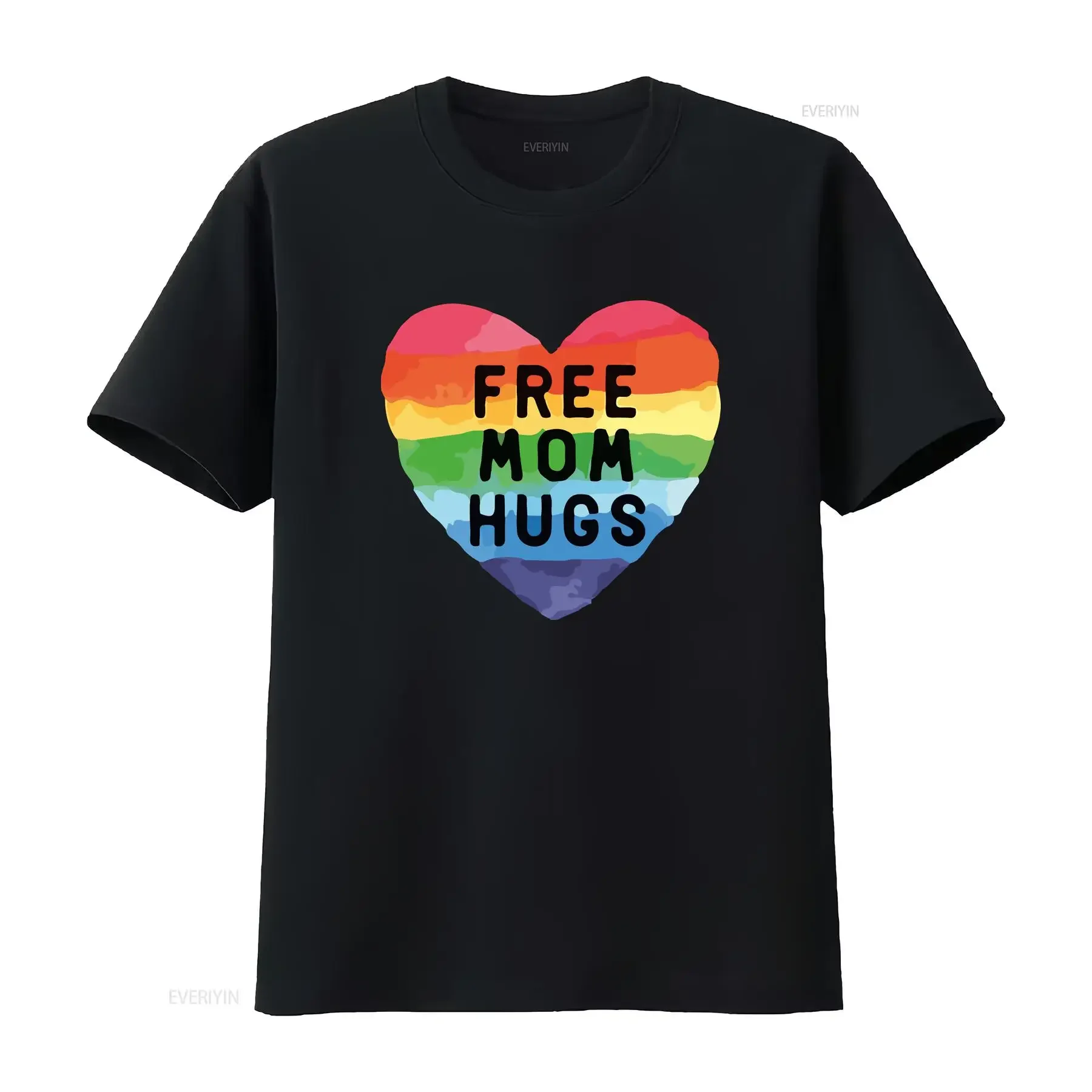 Free Mom Hugs T Shirt Proud Apparel Rainbow Gay Pride Lgbtq ParenT Equality s HearT vintage Washed designer clothes Stylish