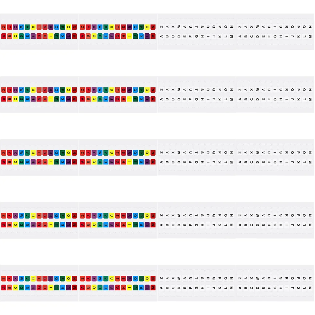 

20 Sheets Index Label Stickers 10 Colorful 10 White Pages Waterproof Tabs Notes Classification Daily Practical Use Bookmark