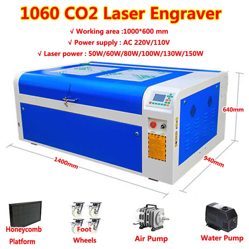 1060 150W CO2 Laser Cutting Engraving Carving Machine 130W 100W 80W 60W 50W DSP Offline Engraver Laser Cutter for Wood Plastic