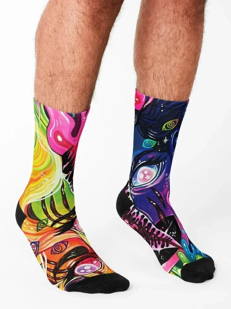 Layers - Acrylic Painting Socks gym Toe sports winter gifts Non-slip Men's Socks Luxury Women's
