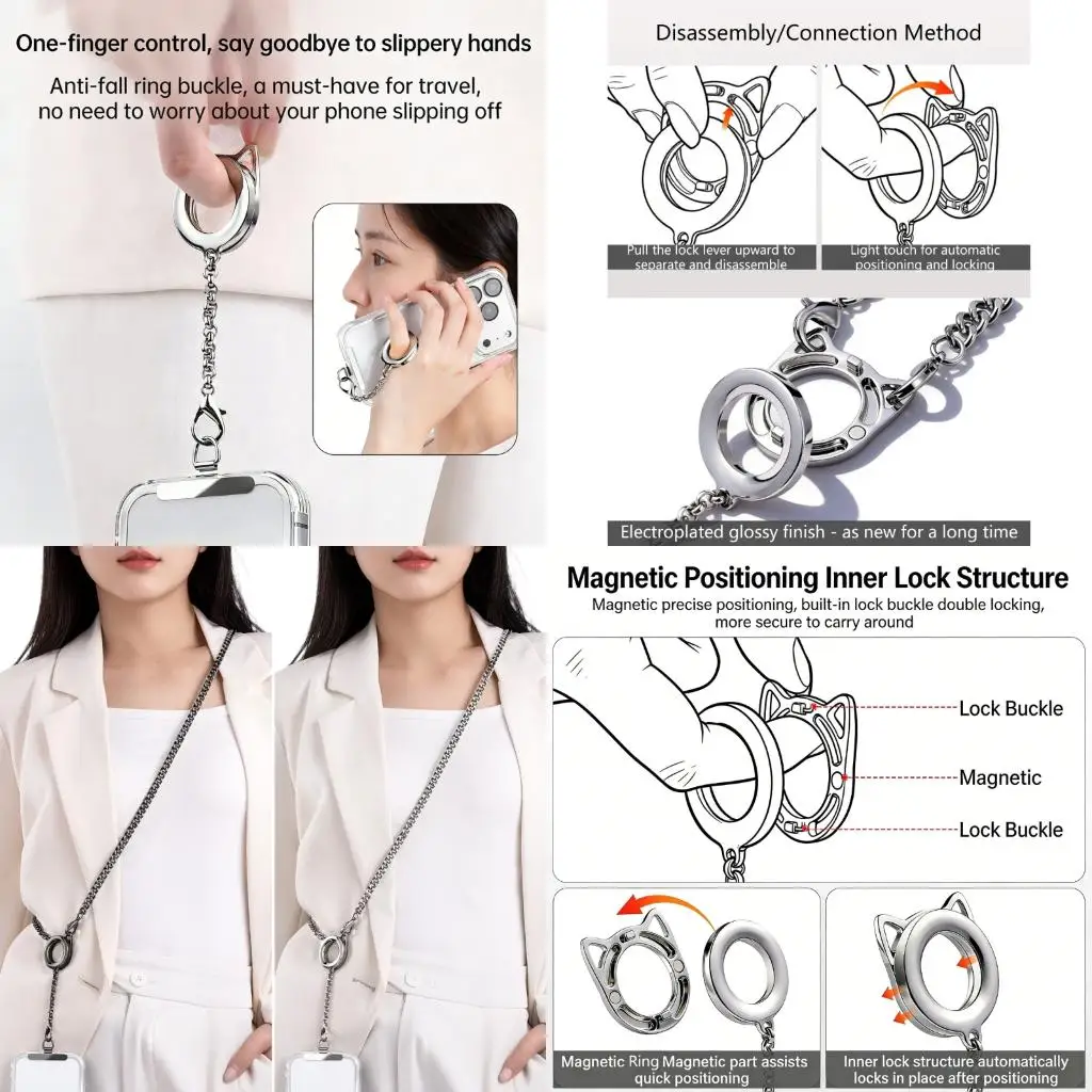 Quick Detachment Holder Lanyard With Double Locking Systems And 2 Wearable Styles For Everyday Use