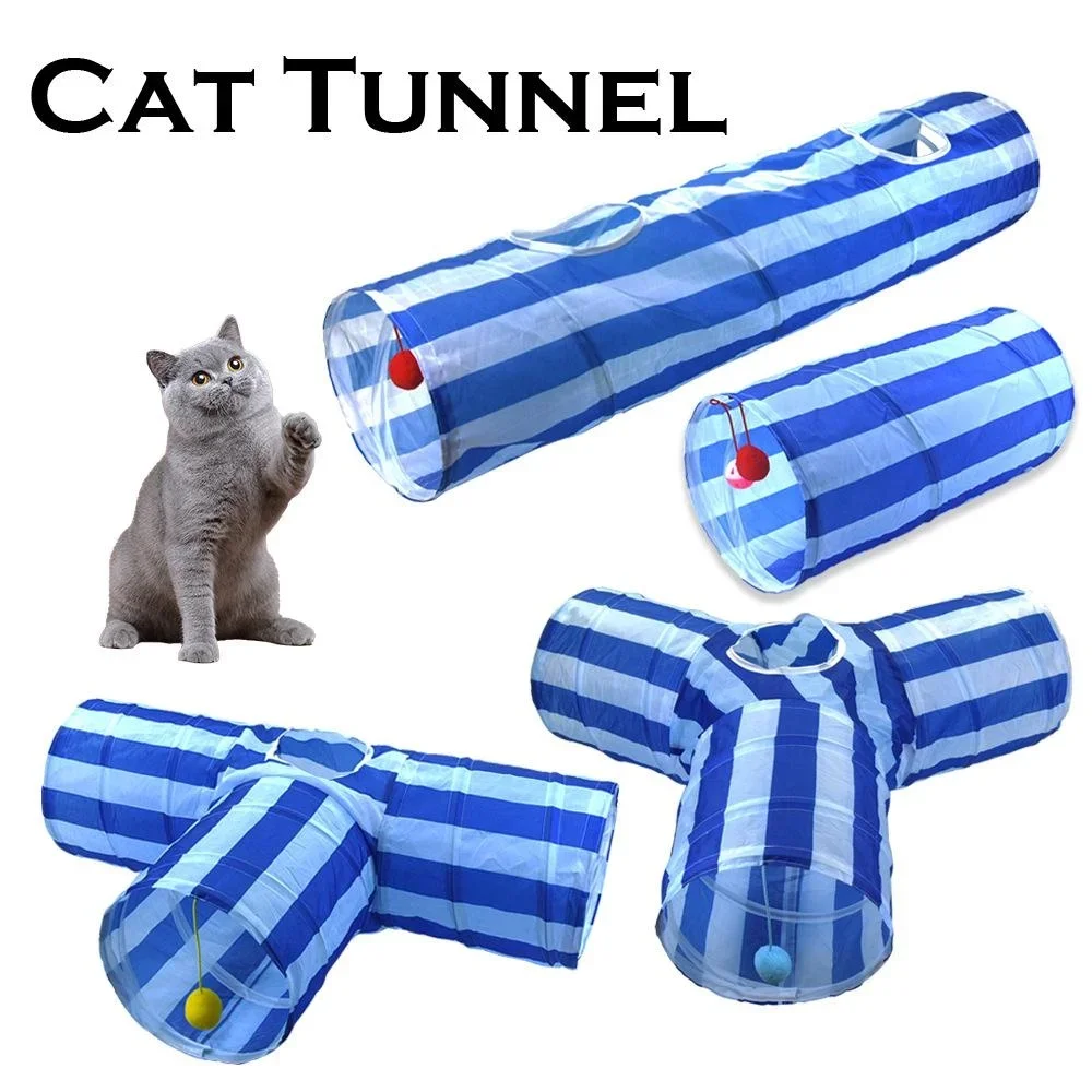 2/S/Y Way Cat Tunnel Collapsible Pet Indoor Play Toys Interactive Funny Breathable Drill Barrel for Cat Supplies